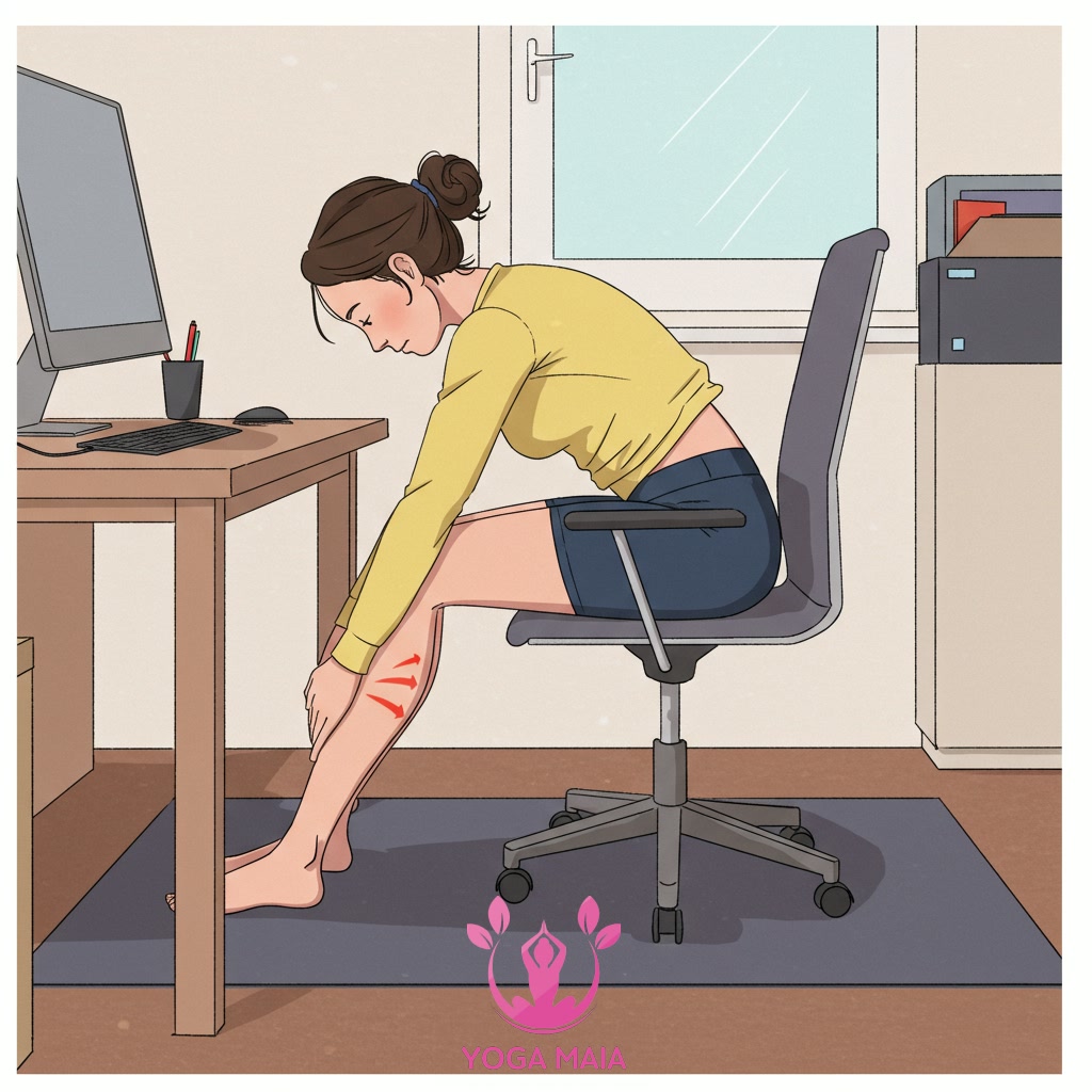 Lower Body Desk Yoga Stretches and Poses